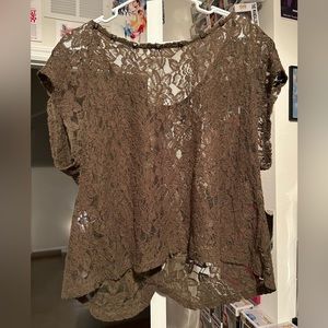 Torrid Green Lace Studded Top